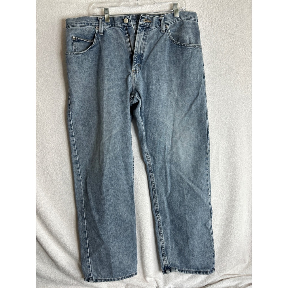 Wrangler Authentics Mens Relaxed Fit Jeans Light Wash Blue 36x30 97601VR Cotton